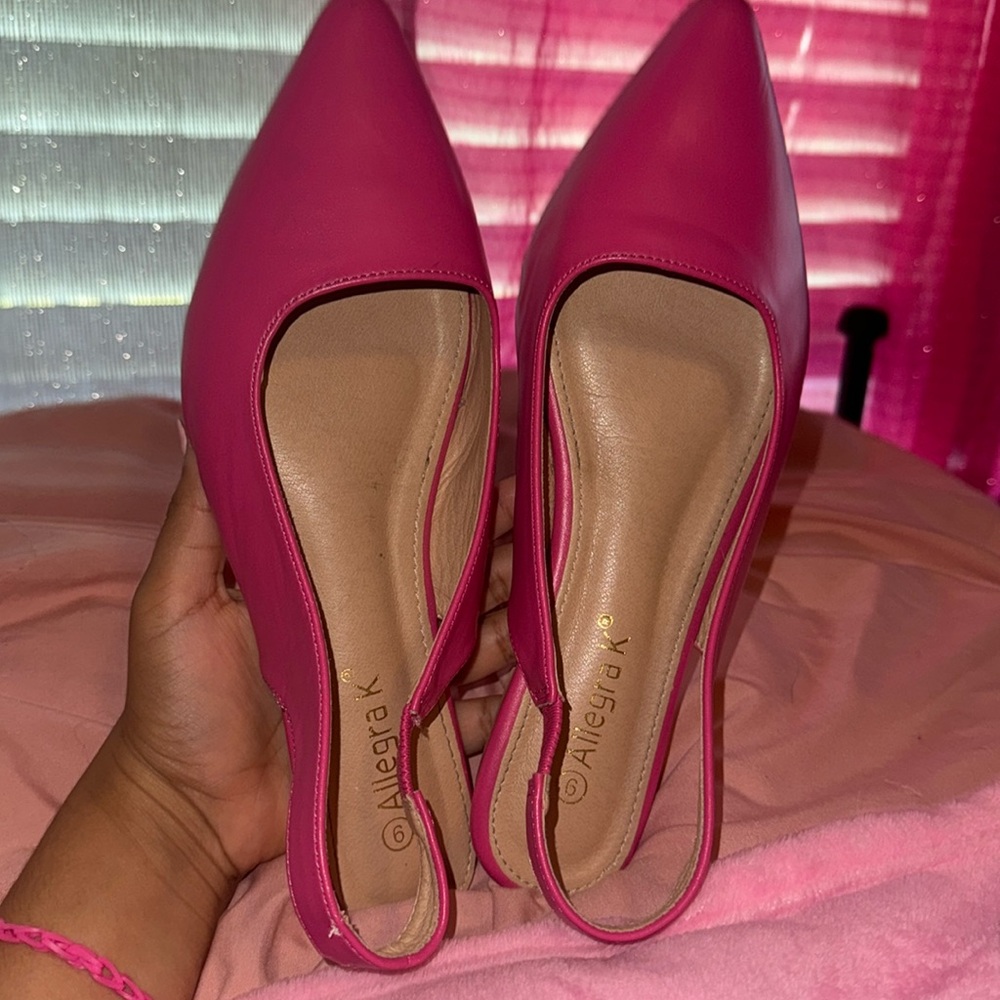 Allegra K Women's Pointed Toe Pumps Slingback Flat Pumps (SIZE 9)